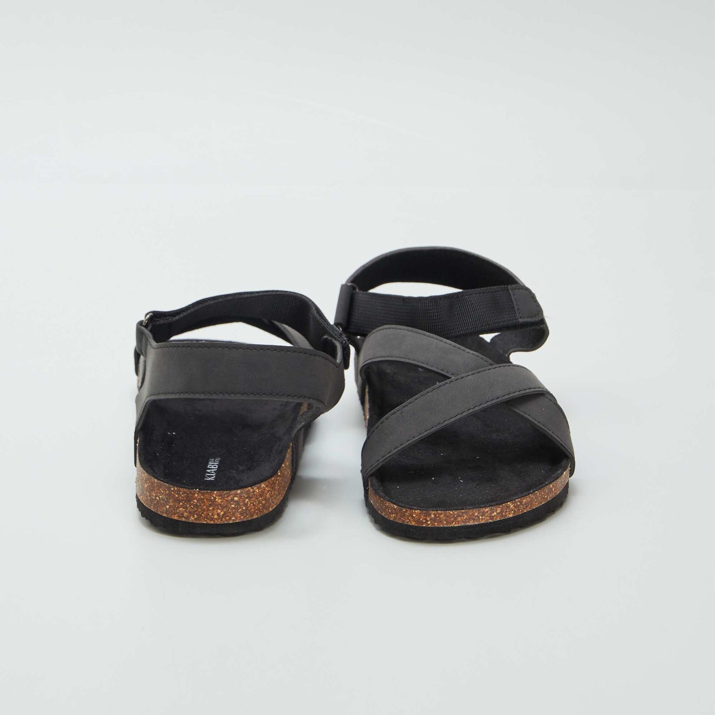 Sandals with crossover straps BLACK