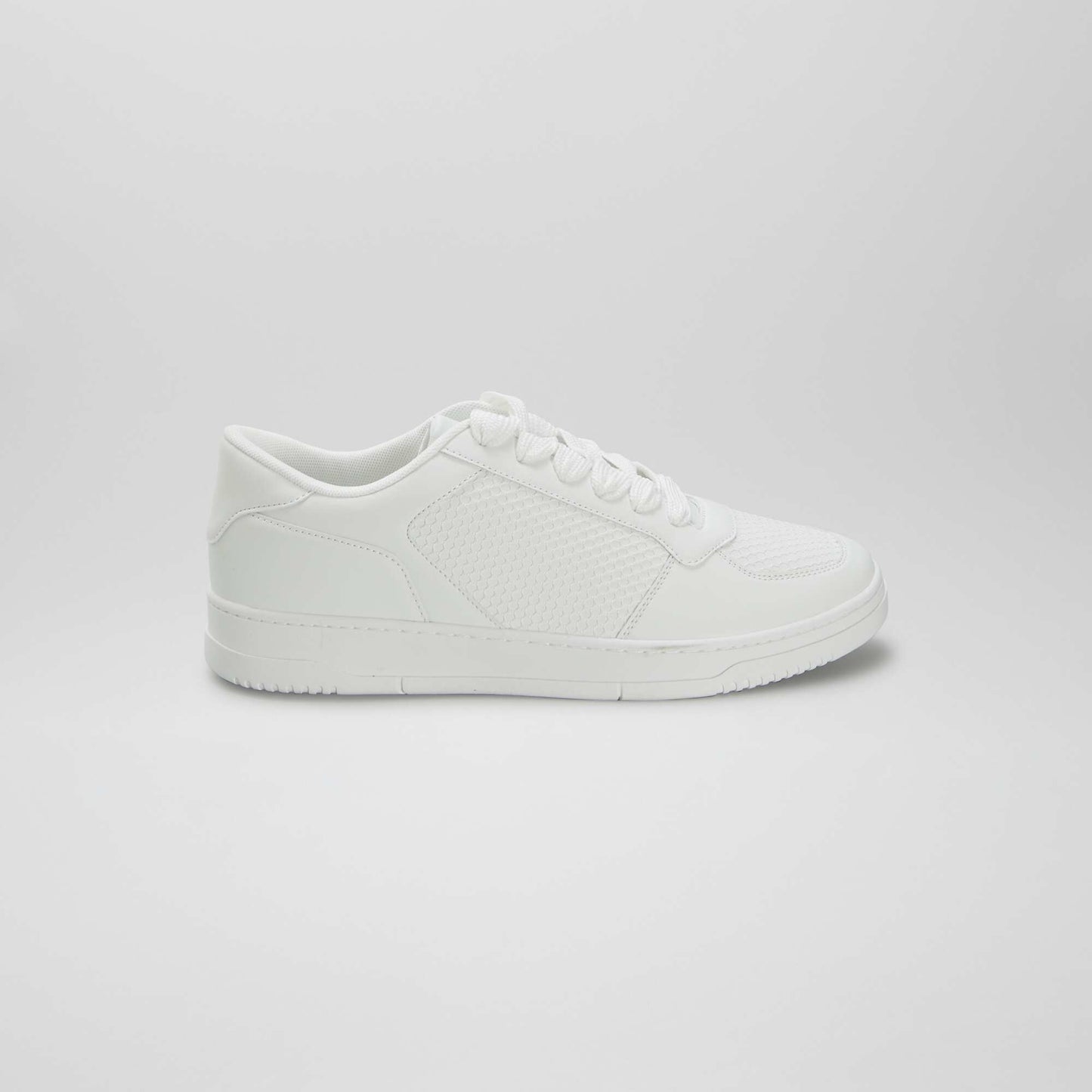 Low-top faux leather trainers WHITE