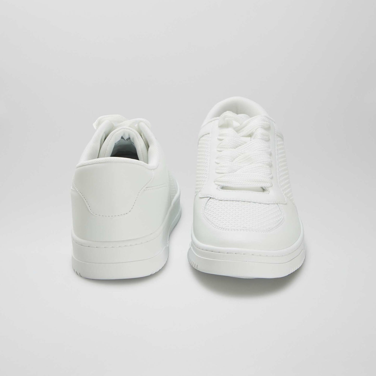 Low-top faux leather trainers WHITE