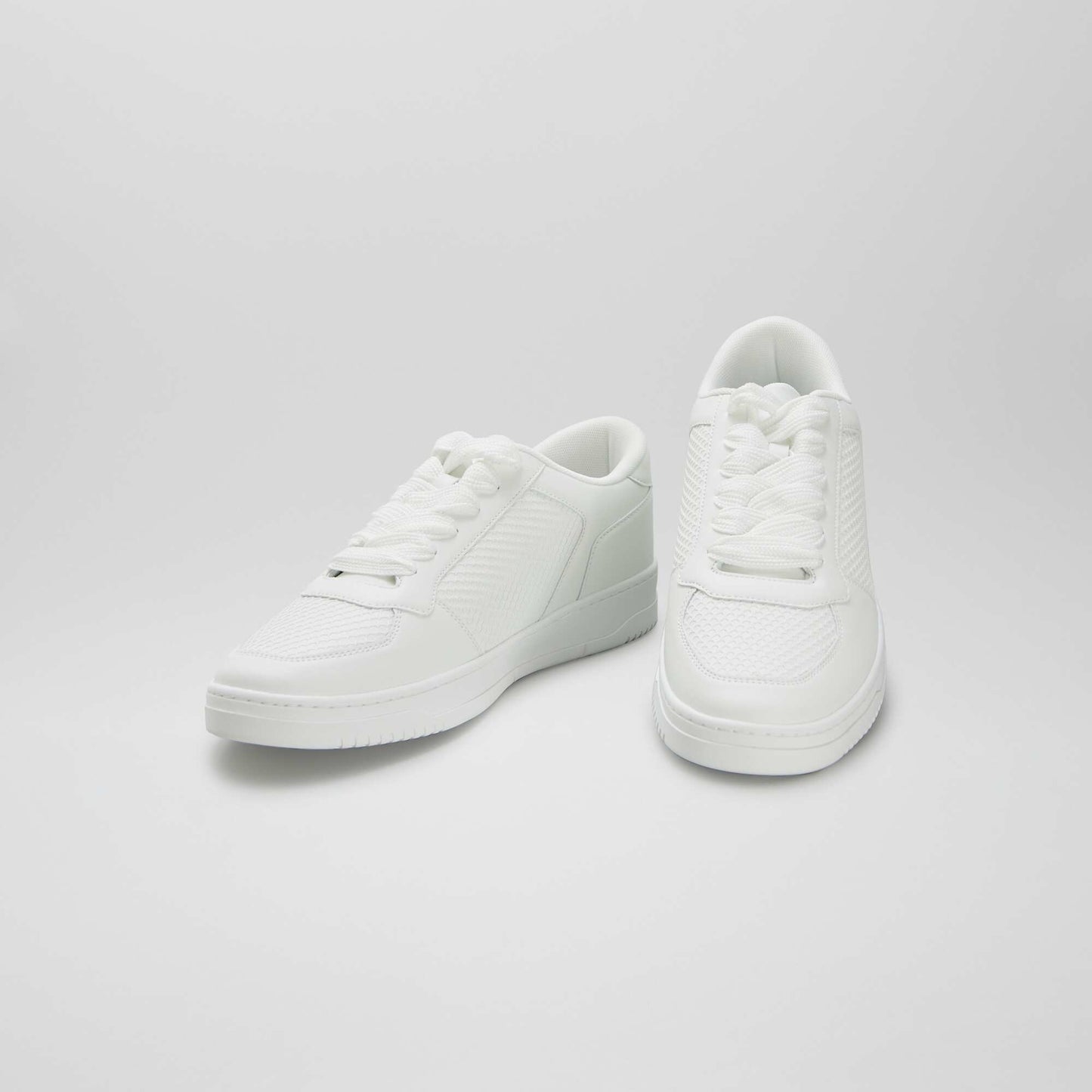 Low-top faux leather trainers WHITE