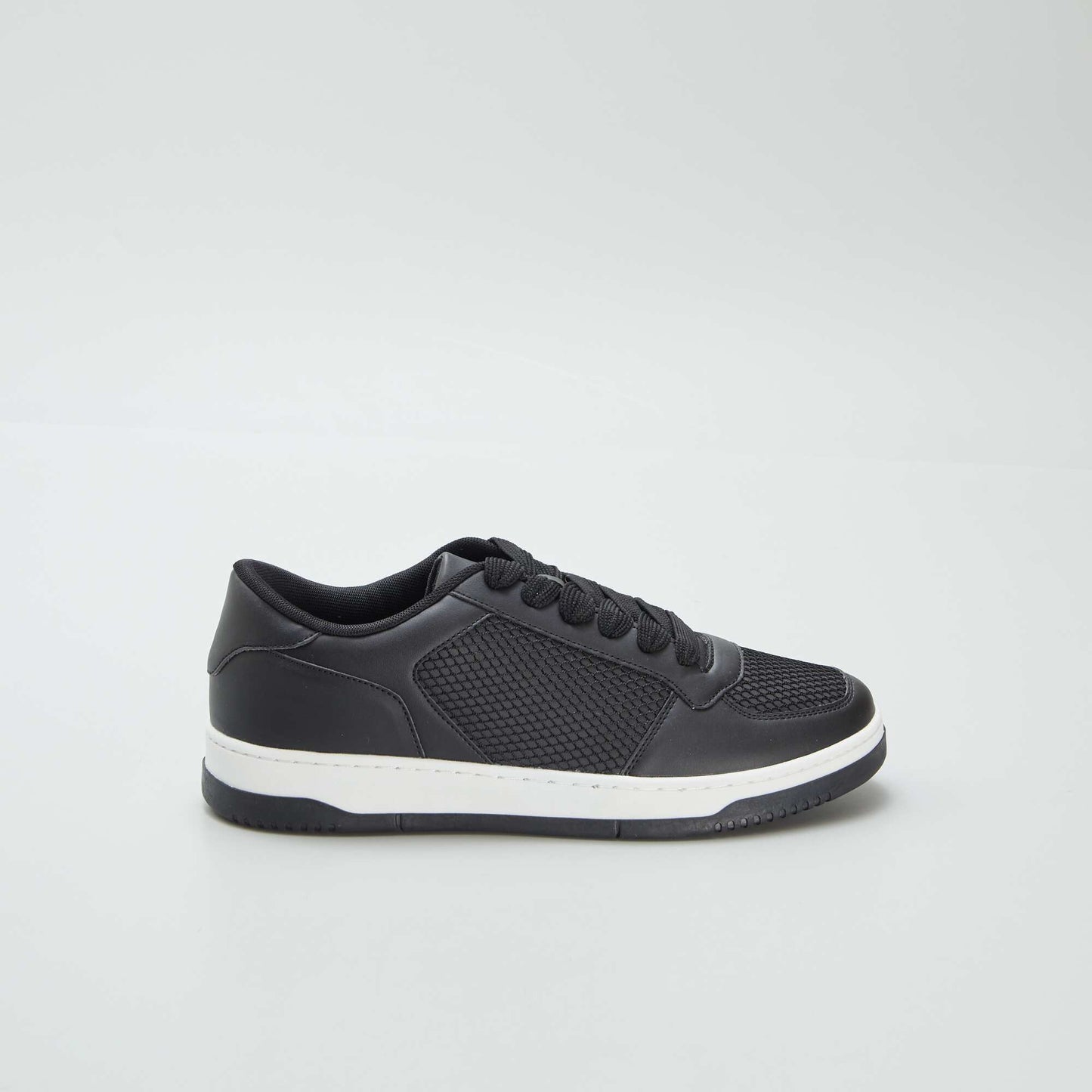 Low-top faux leather trainers BLACK