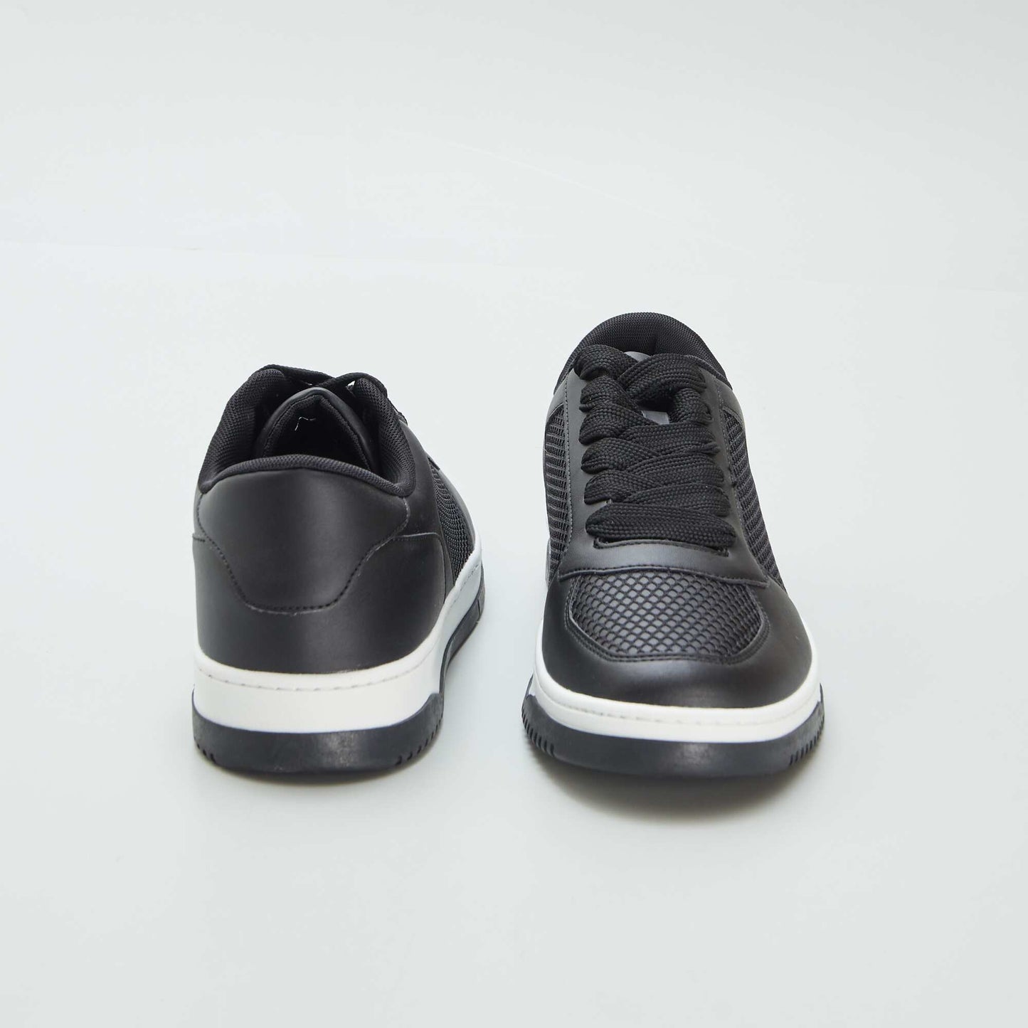 Low-top faux leather trainers BLACK