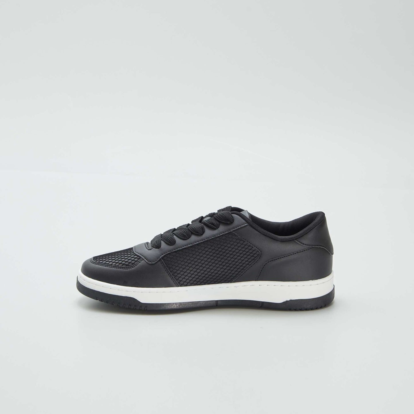 Low-top faux leather trainers BLACK