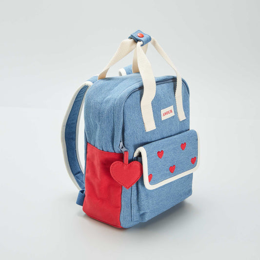 Denim-look backpack BLUE