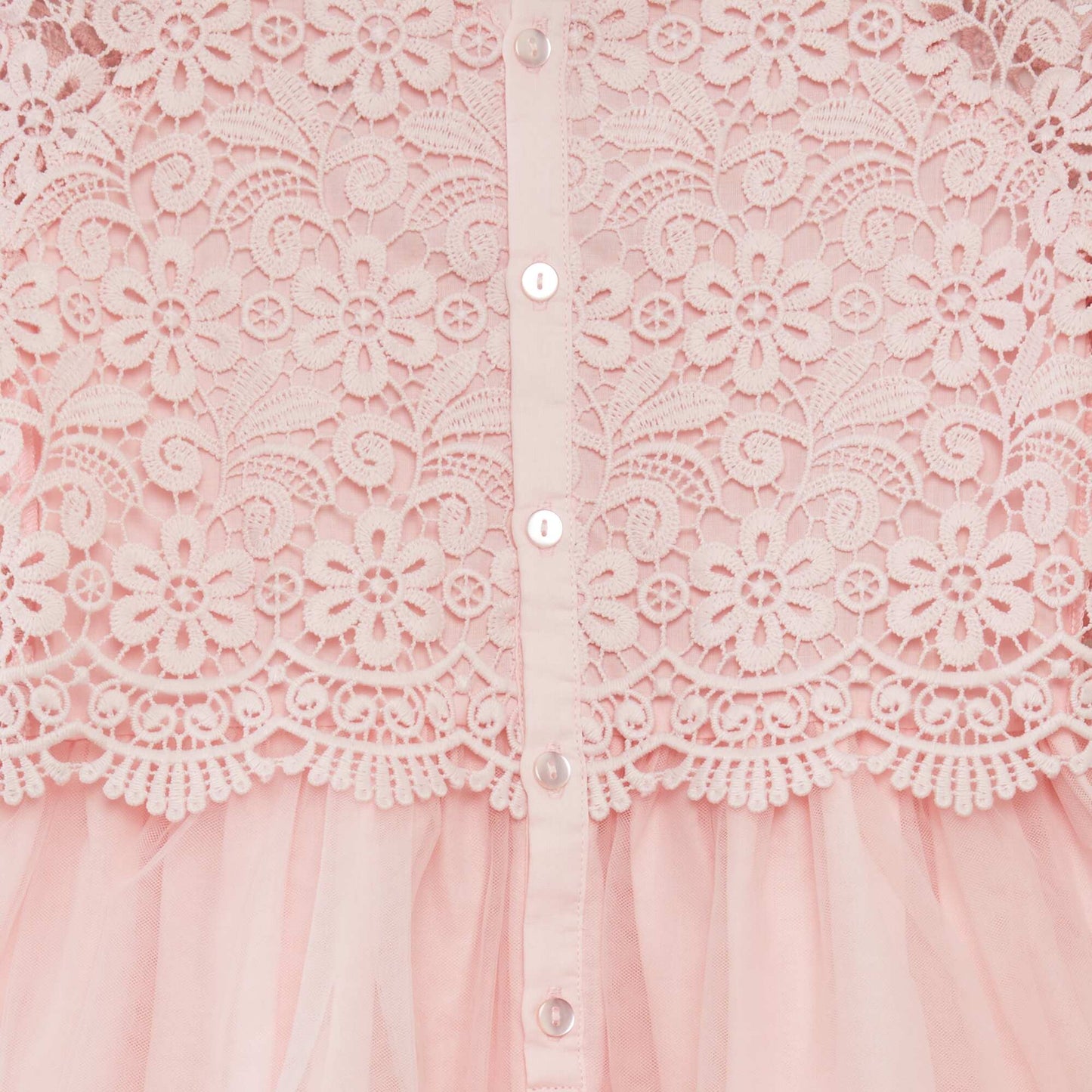 Crochet and tulle party dress PINK