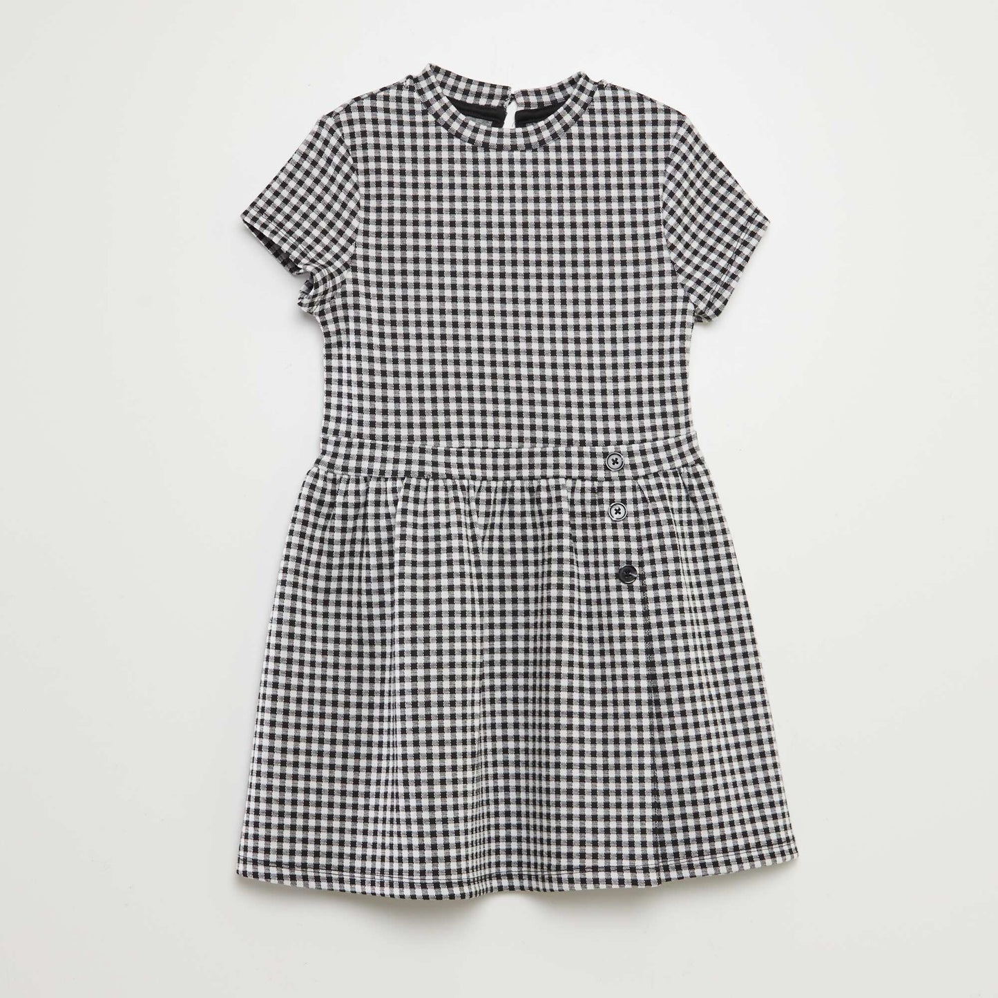 Gingham A-line dress BLACK