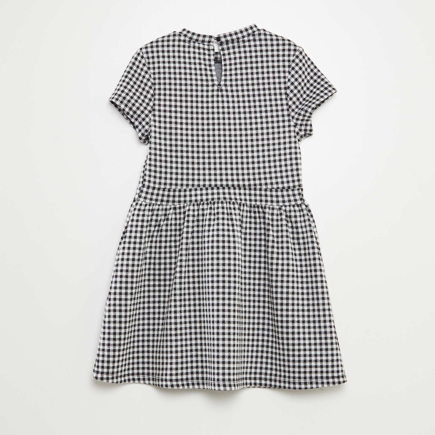 Gingham A-line dress BLACK