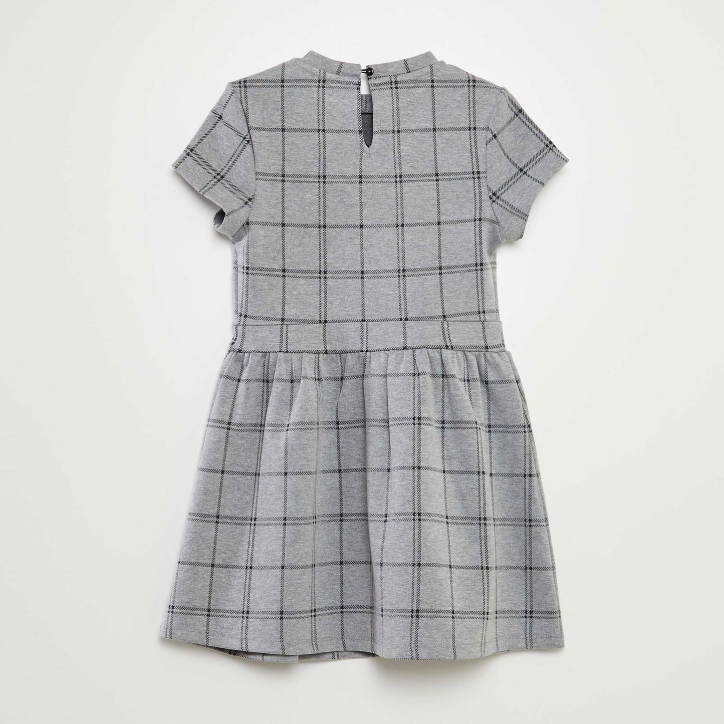 Checked A-line dress GREY