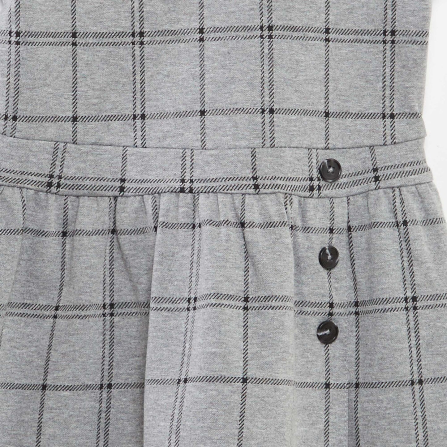 Checked A-line dress GREY