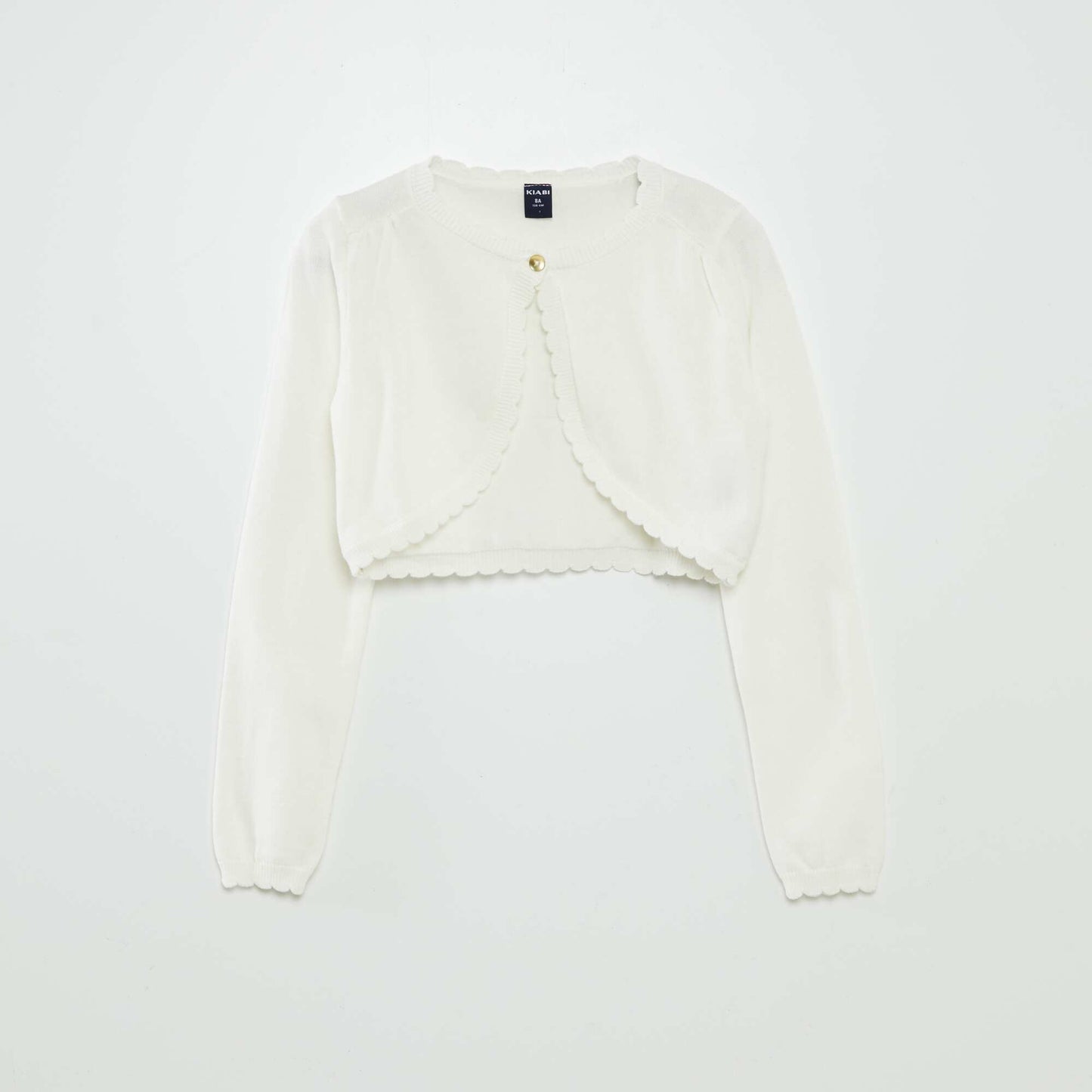 Cardigan with scalloped trim WHITE