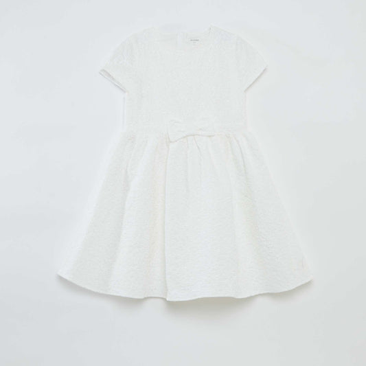 Jacquard party dress WHITE