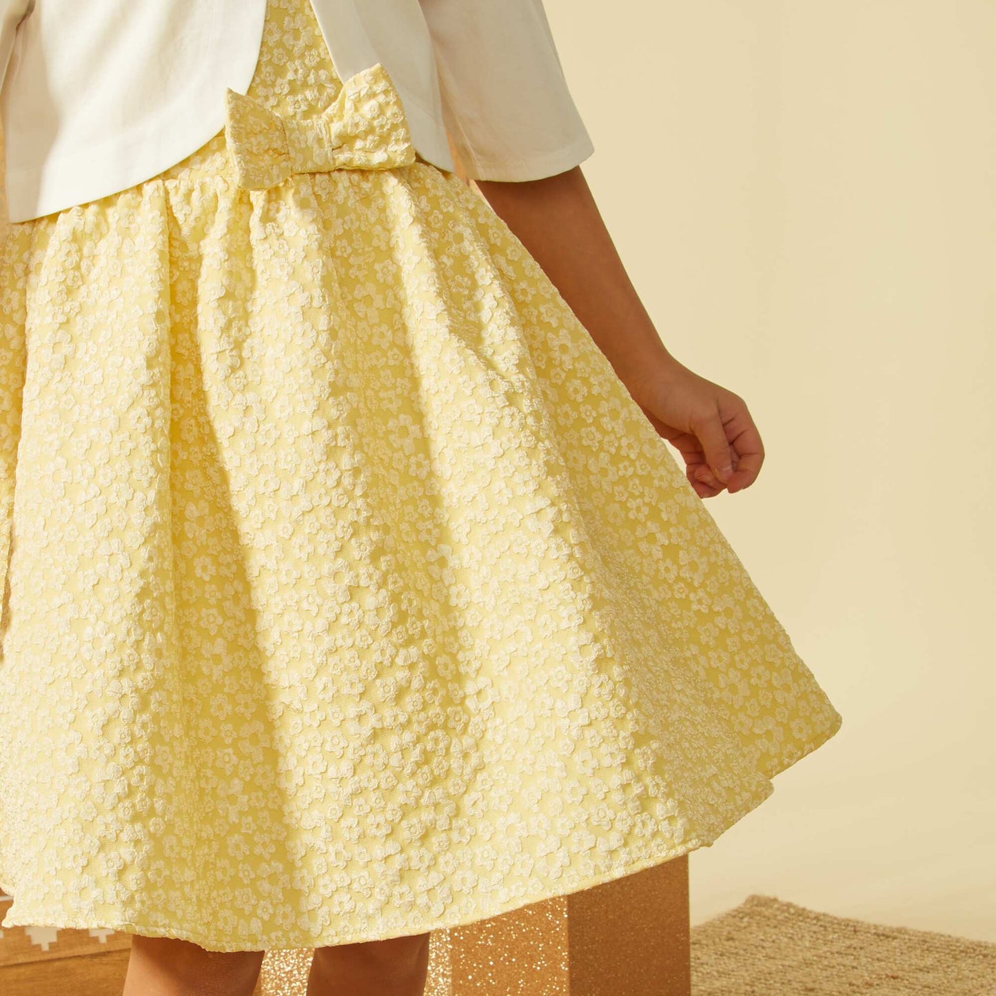 Jacquard party dress YELLOW