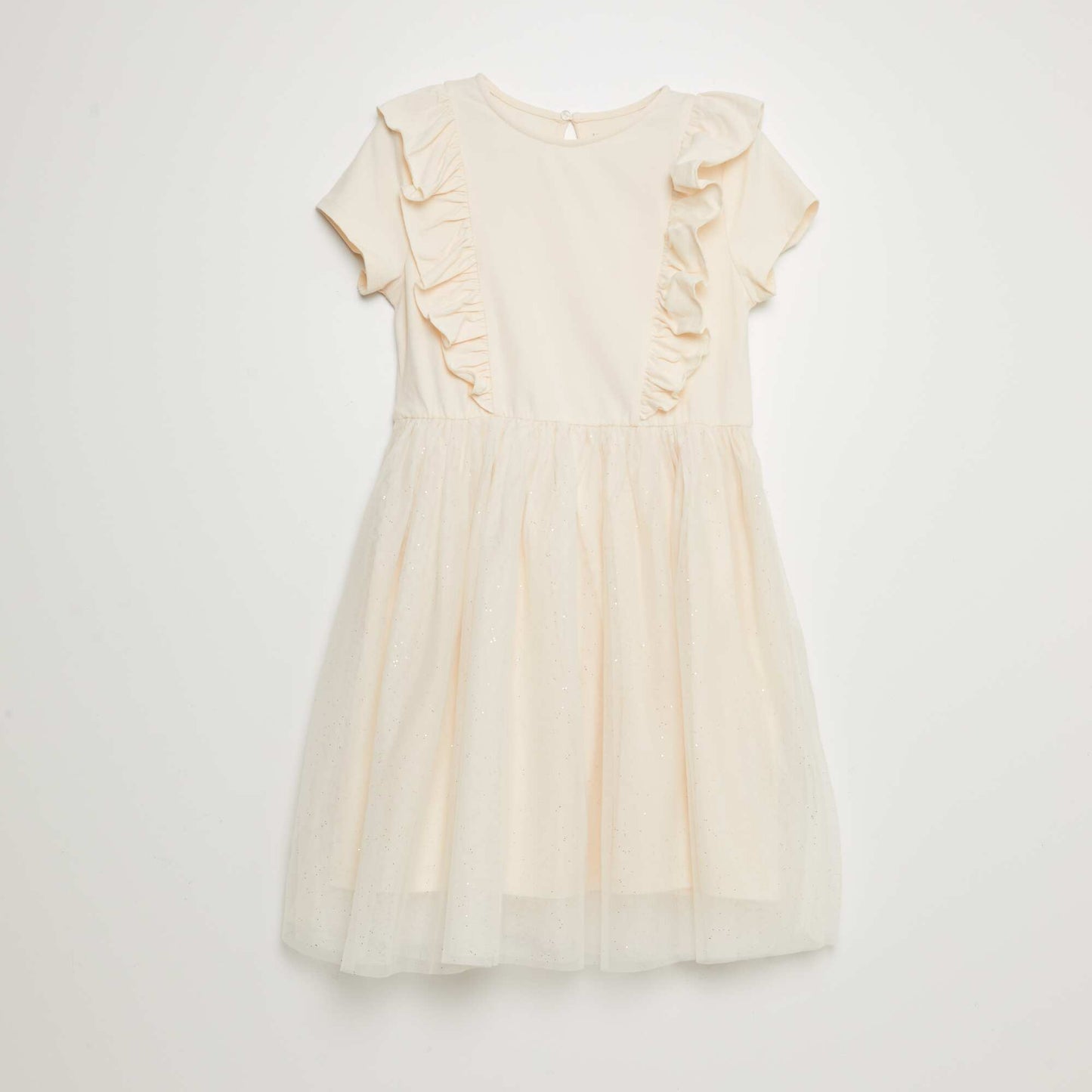 A-line dress with tulle WHITE