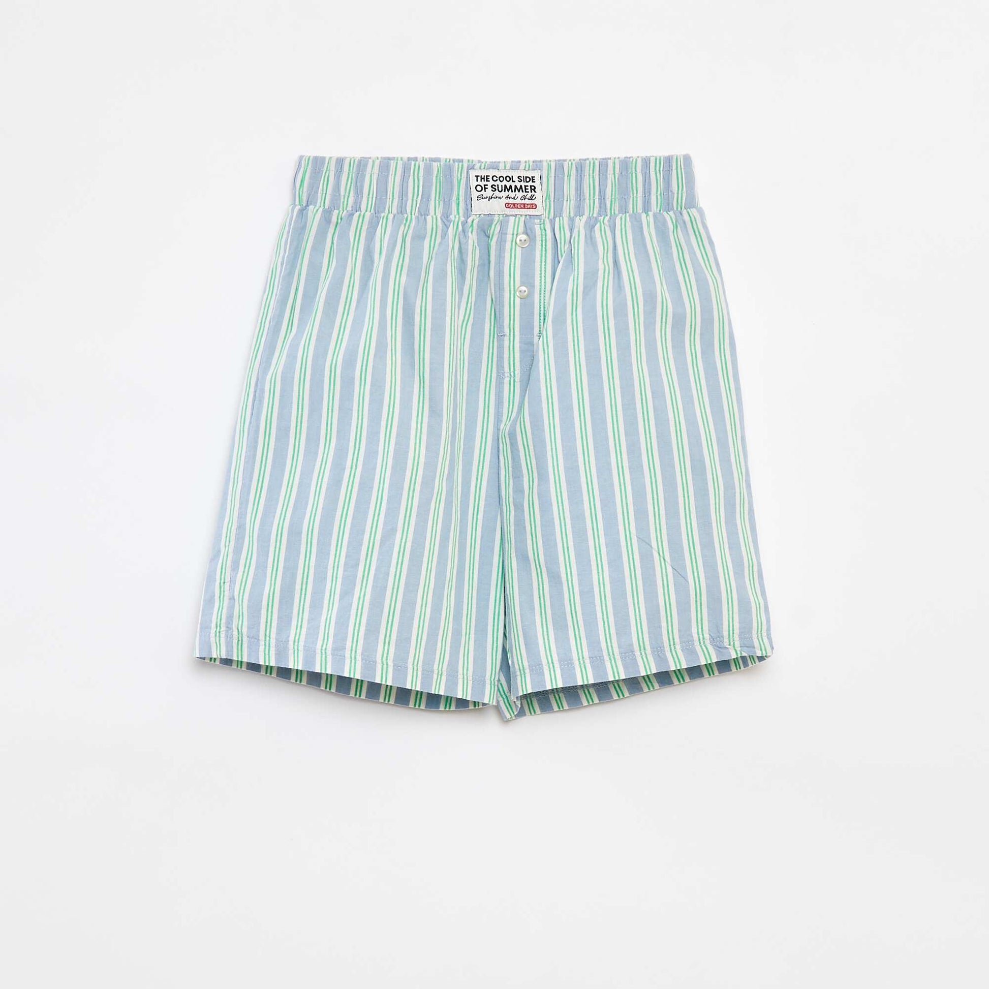 2-piece pyjama set - Striped shorts + T-shirt GREY