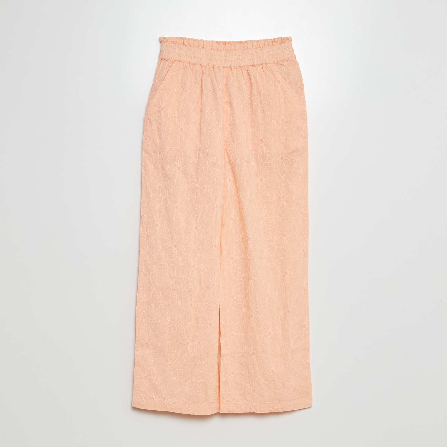 Lightweight trousers with broderie anglaise ORANGE