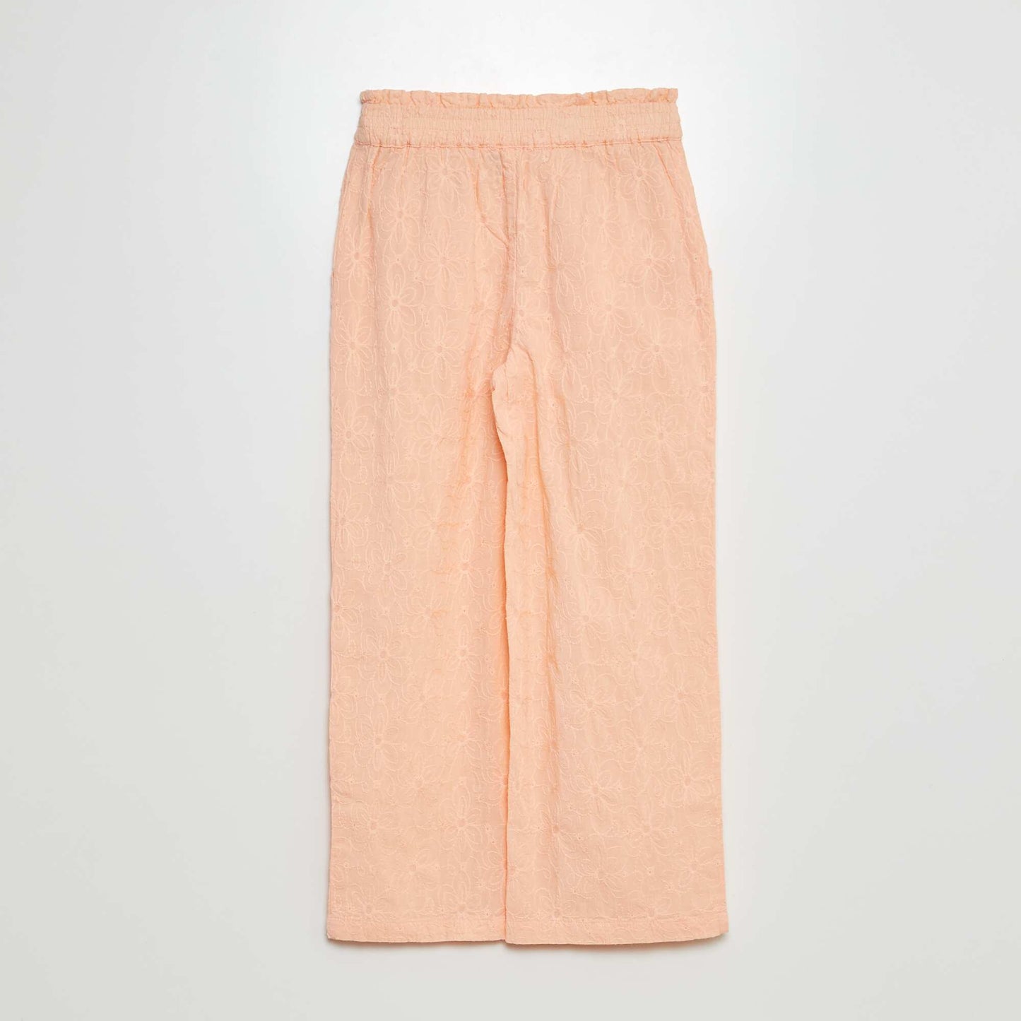 Lightweight trousers with broderie anglaise ORANGE