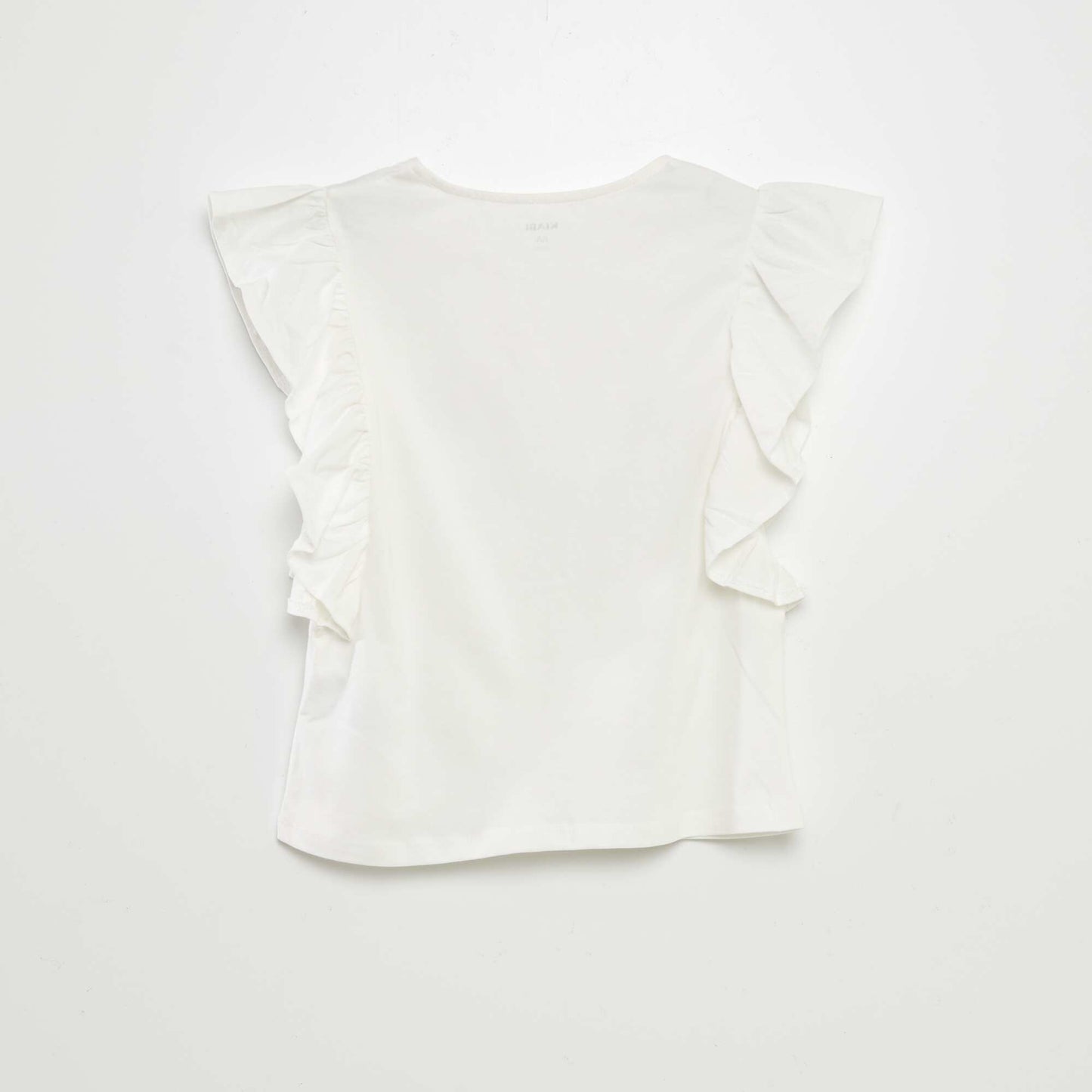 T-shirt with ruffled sleeves WHITE