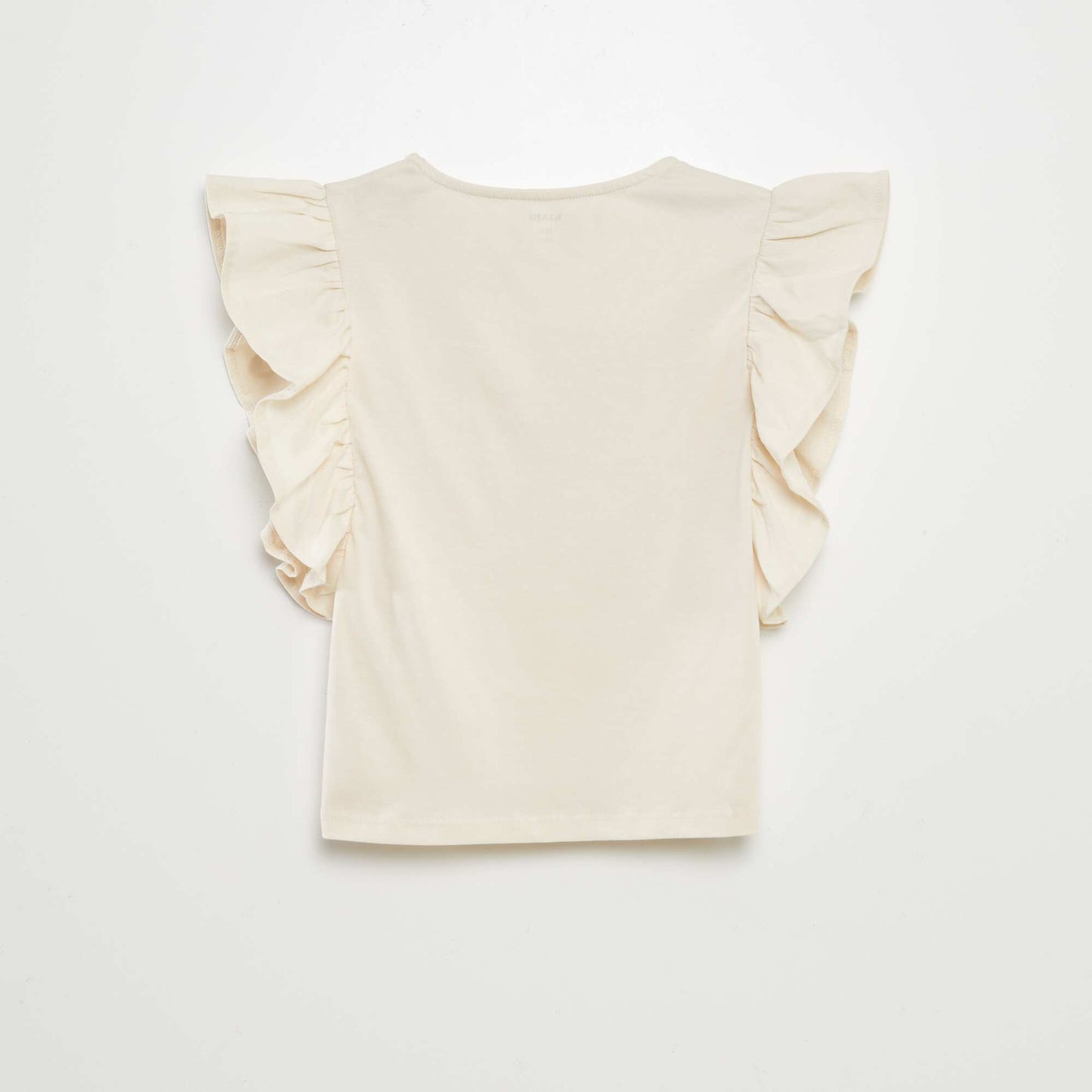 T-shirt with ruffled sleeves WHITE