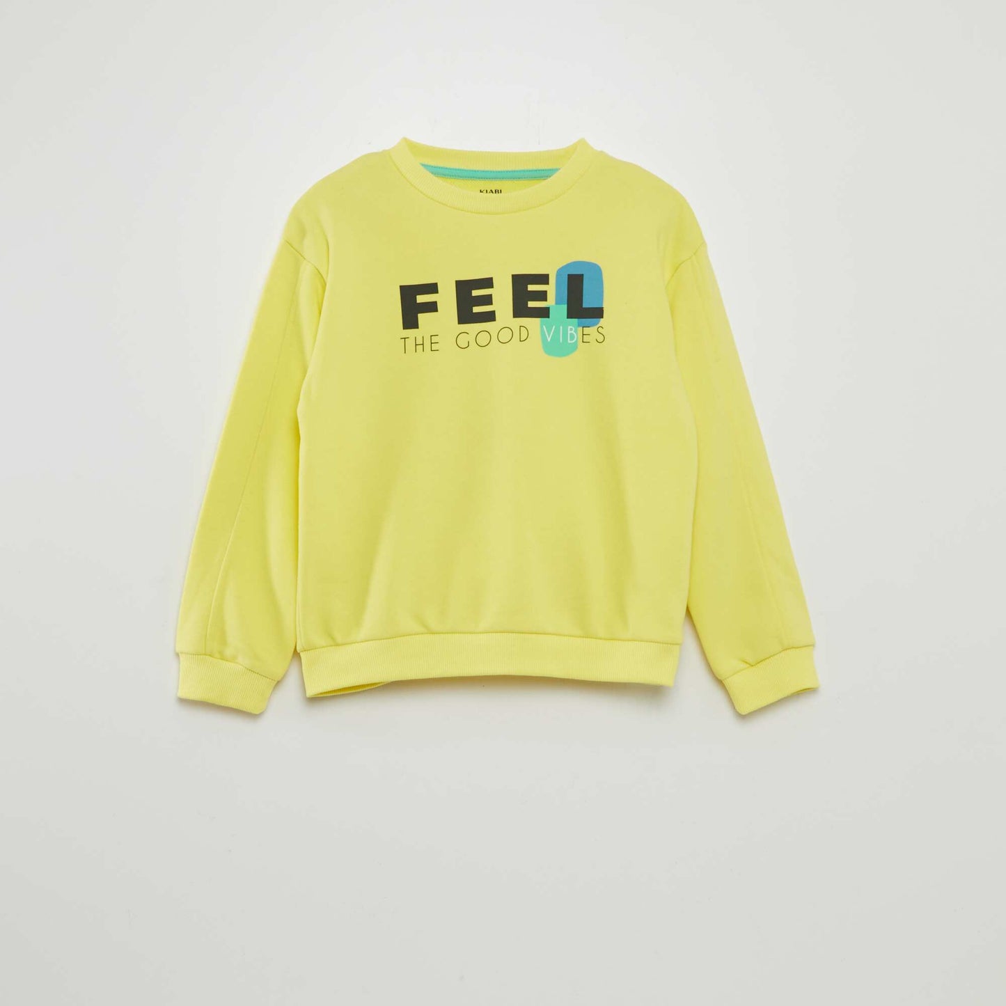 Printed round-neck loose-fit sweatshirt YELLOW