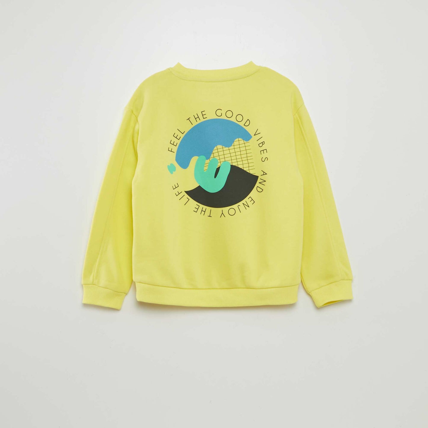 Printed round-neck loose-fit sweatshirt YELLOW