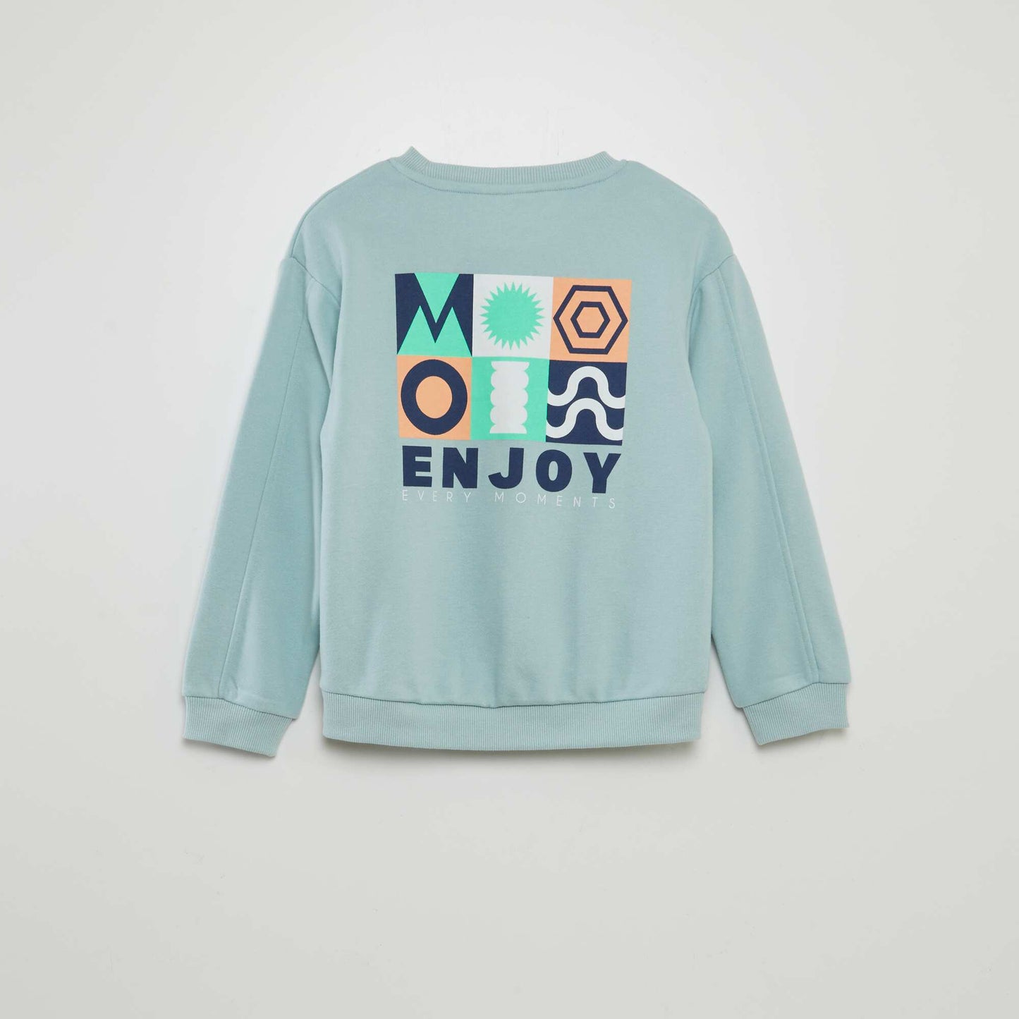 Printed round-neck loose-fit sweatshirt BLUE