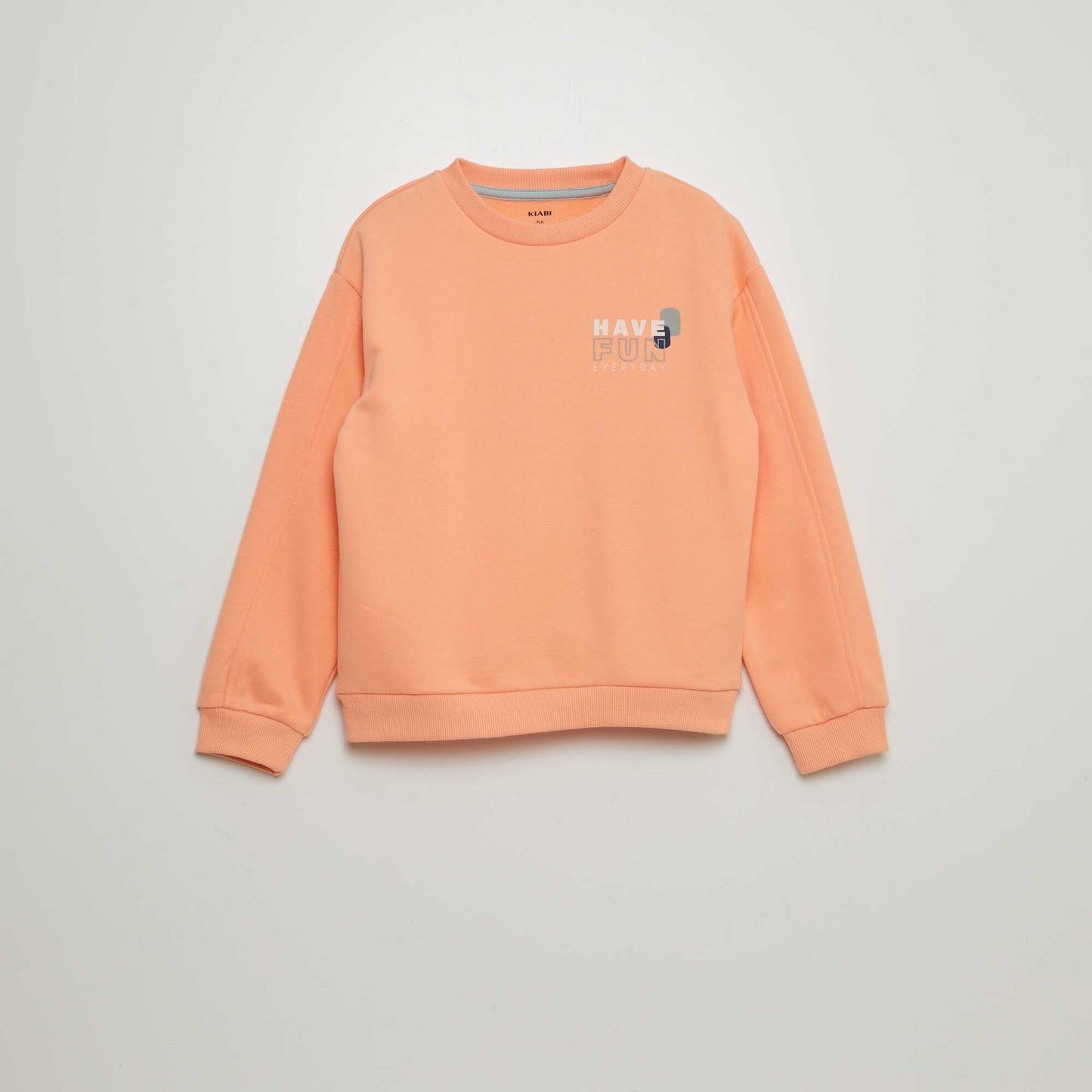 Printed round-neck loose-fit sweatshirt ORANGE