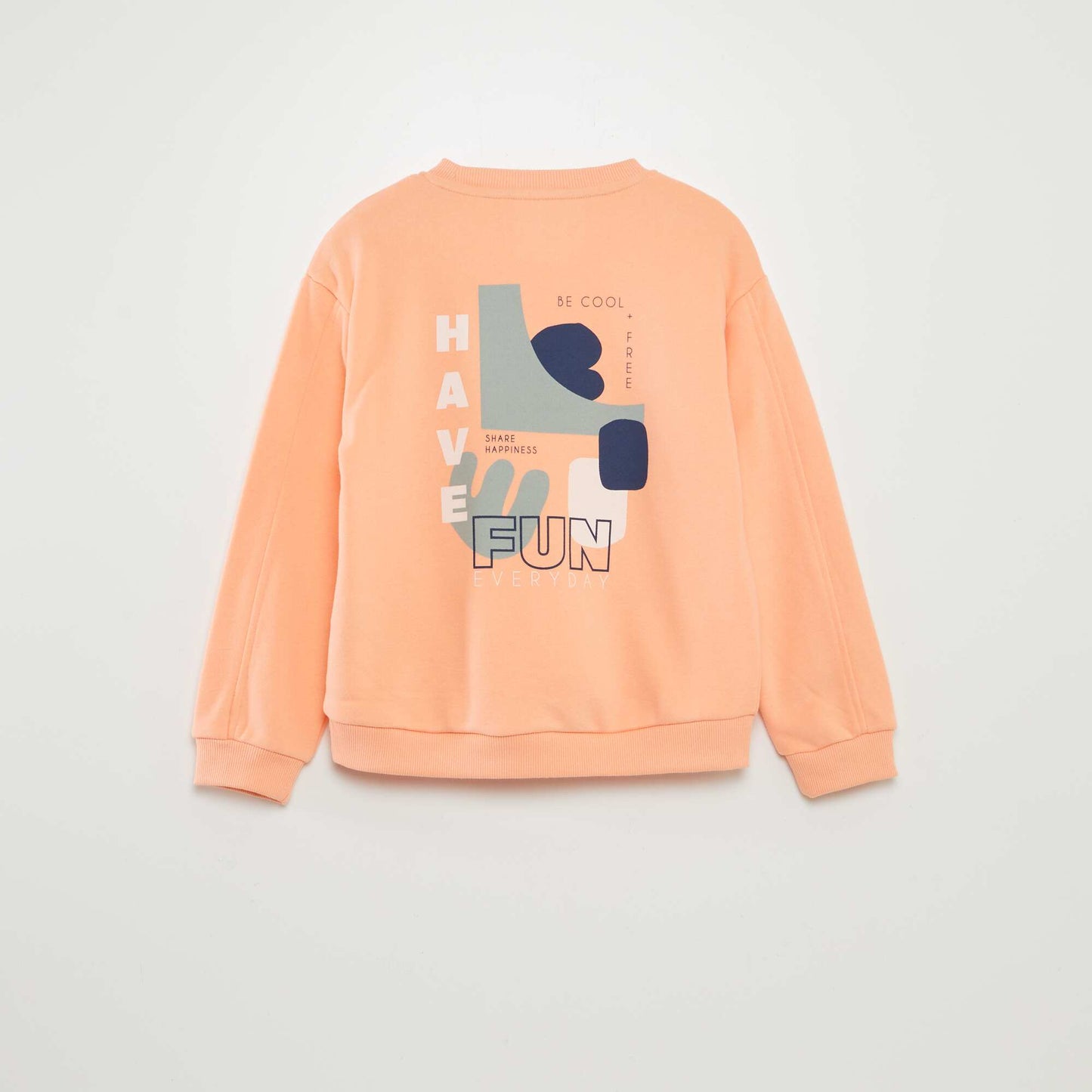 Printed round-neck loose-fit sweatshirt ORANGE