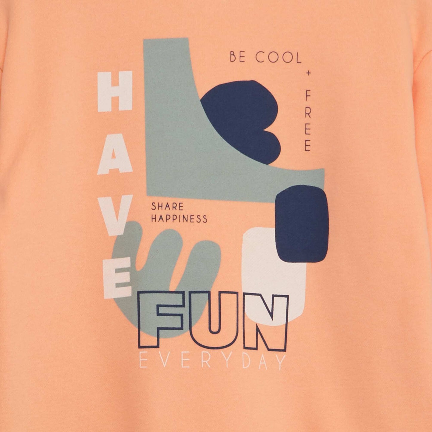 Printed round-neck loose-fit sweatshirt ORANGE