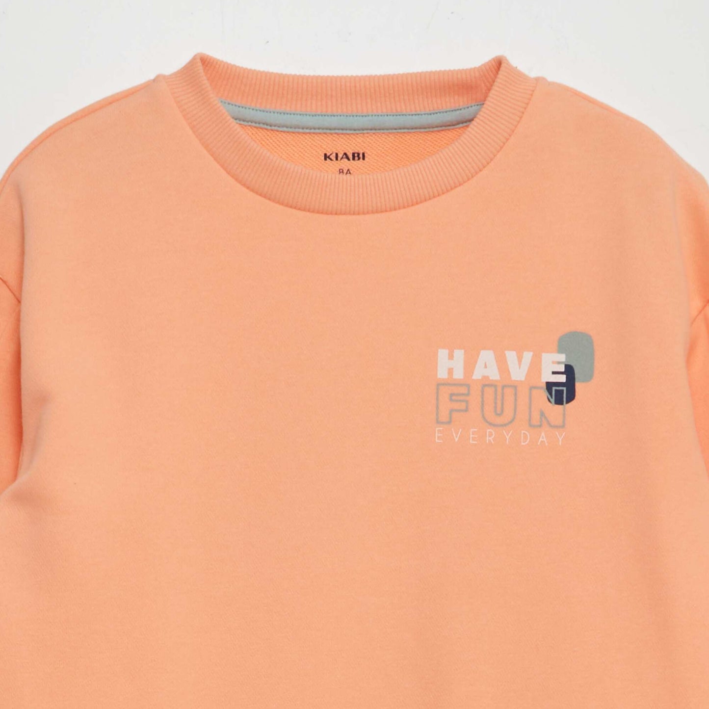 Printed round-neck loose-fit sweatshirt ORANGE