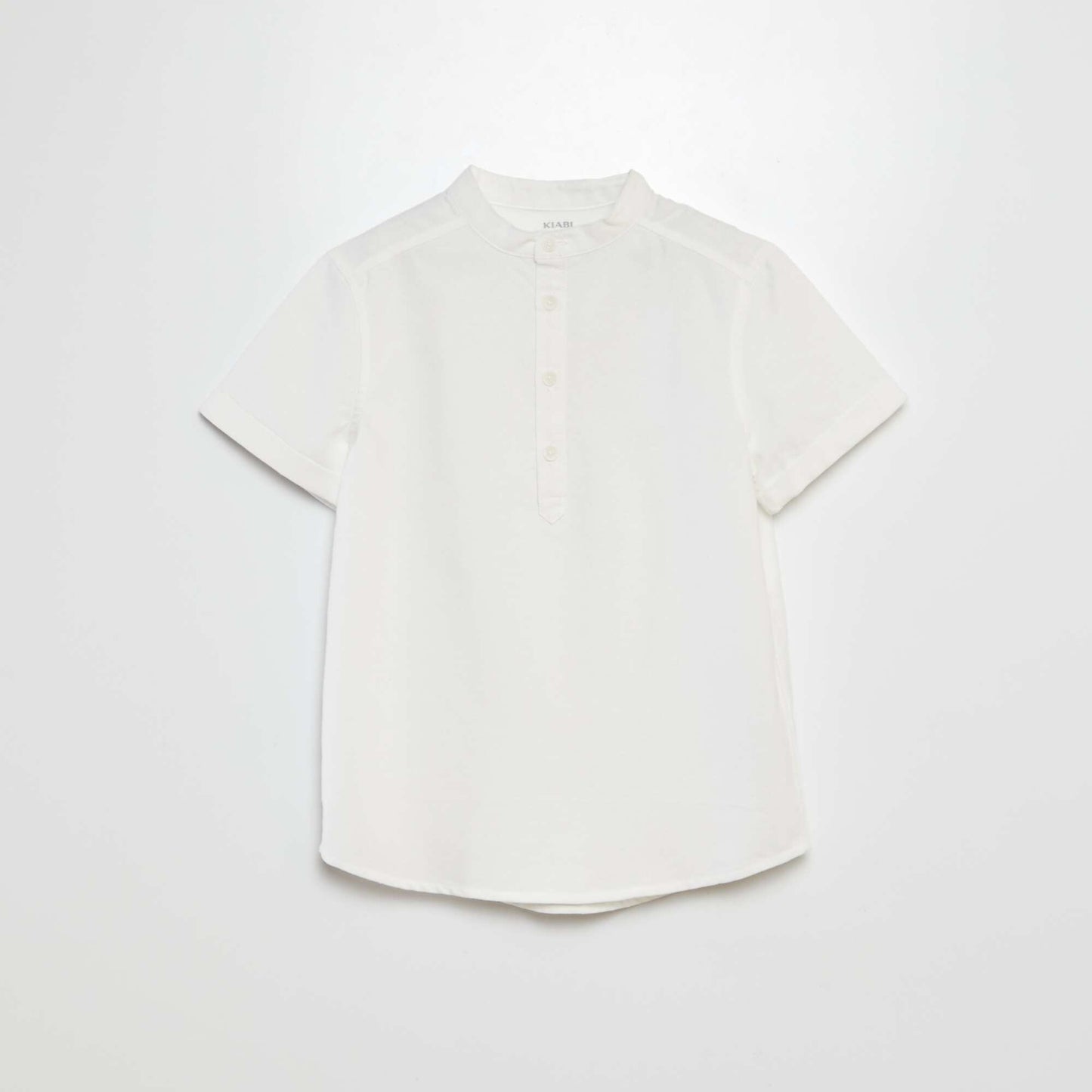 Cotton shirt with mandarin collar WHITE