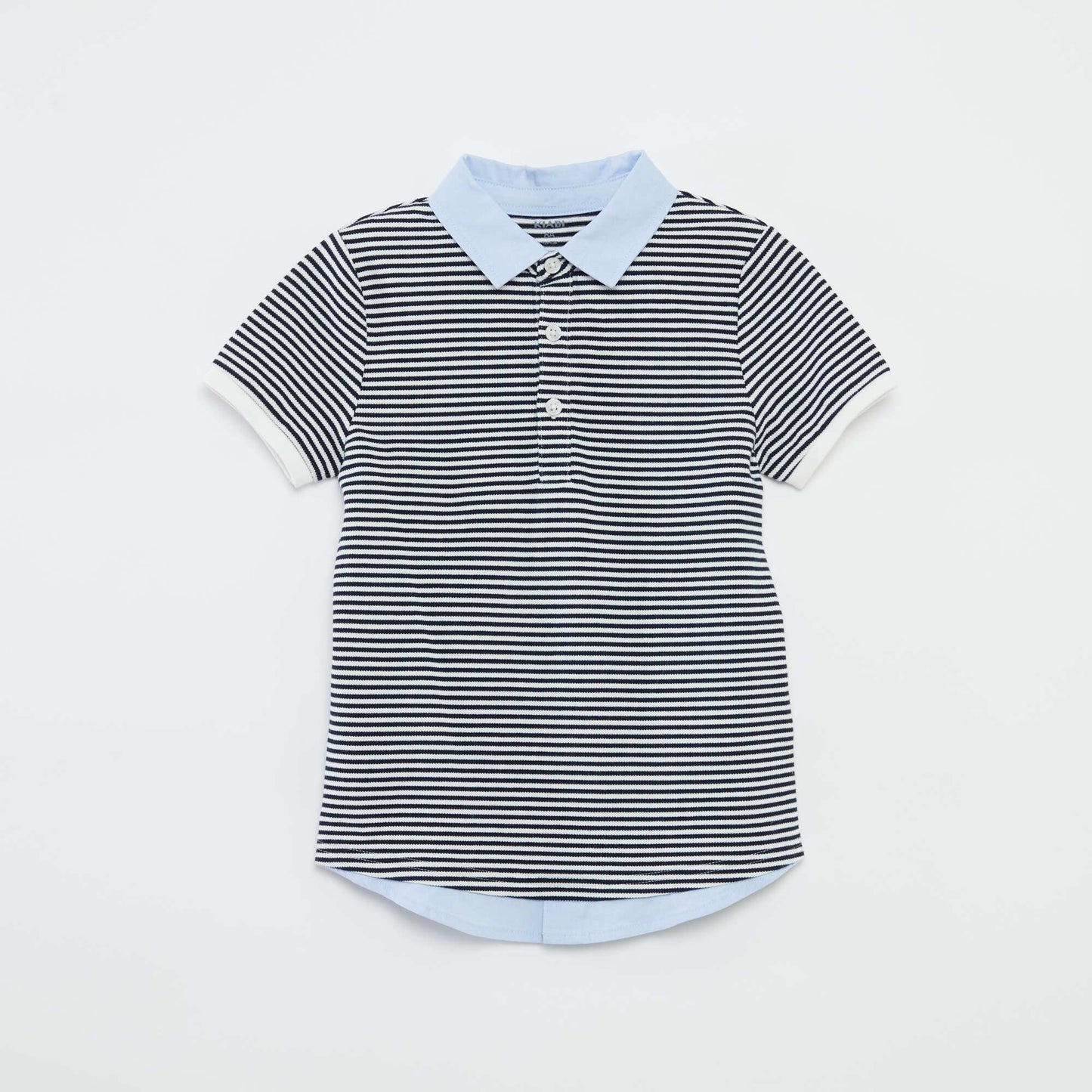 Patterned piqué knit polo shirt WHITE