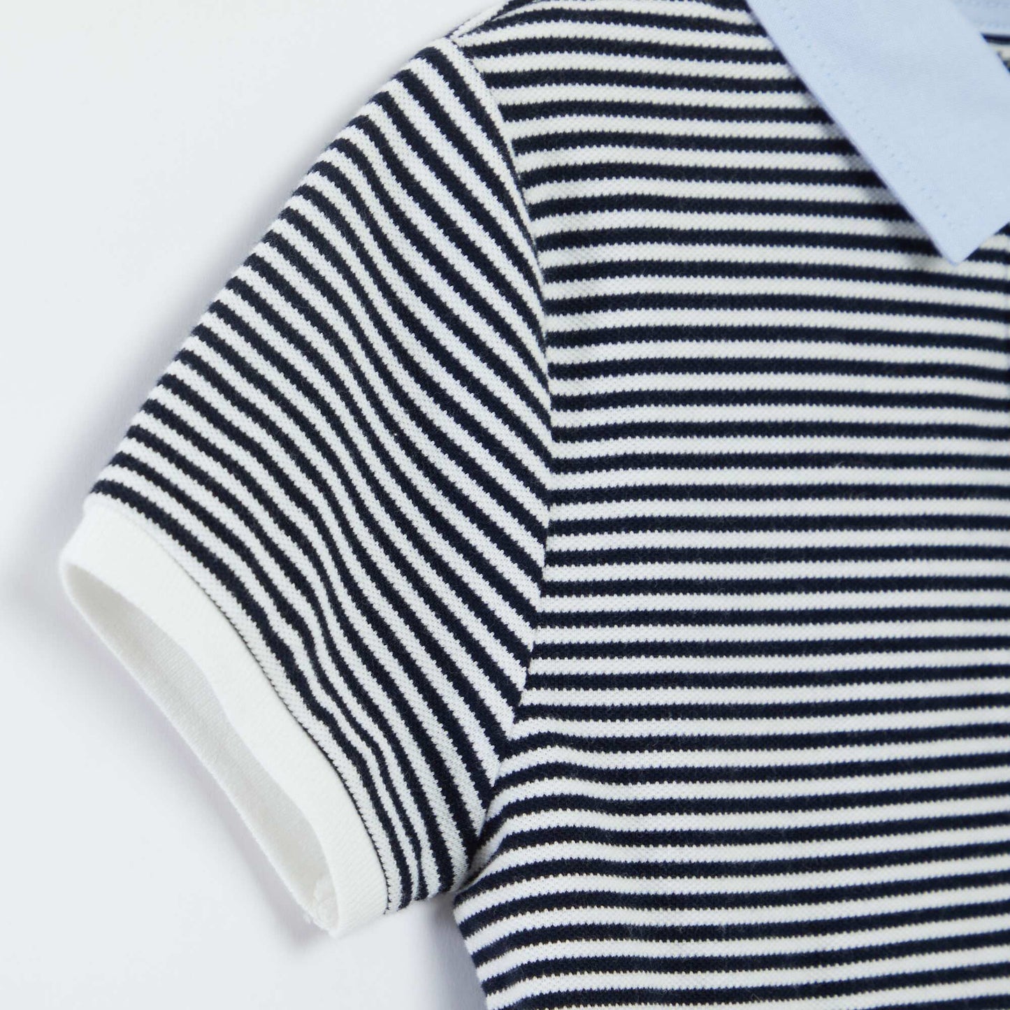 Patterned piqué knit polo shirt WHITE