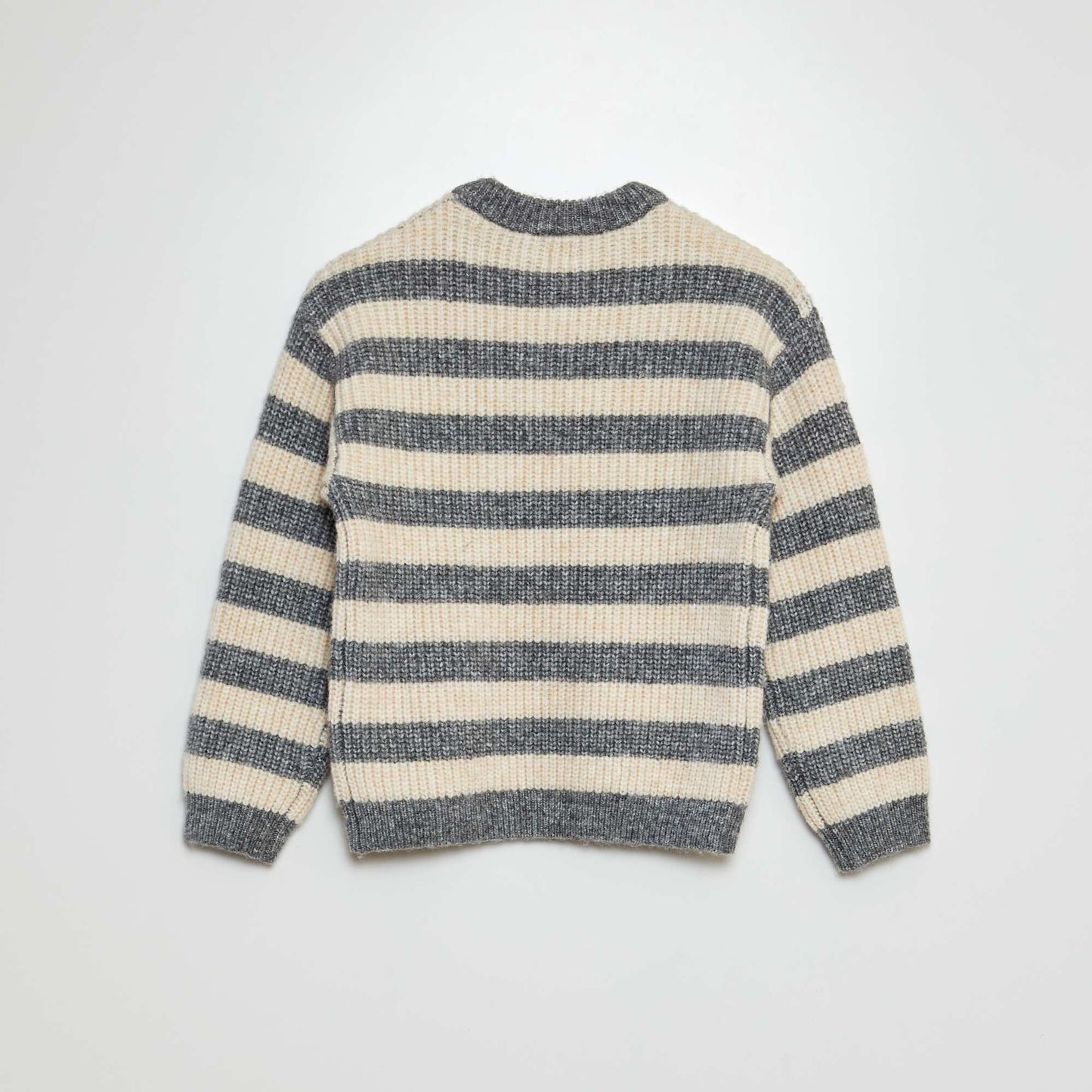 Wool-blend Breton stripe jumper GREY