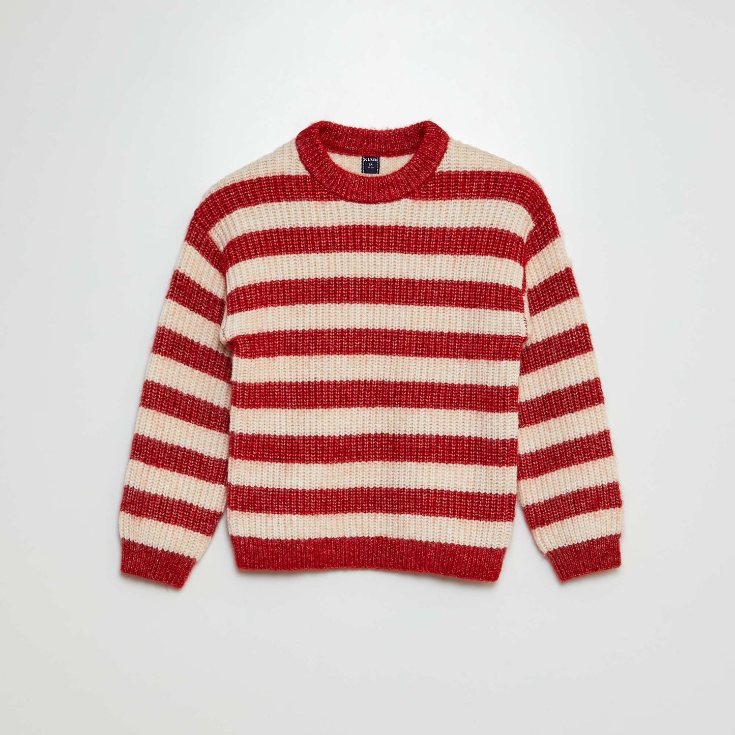 Wool-blend Breton stripe jumper RED