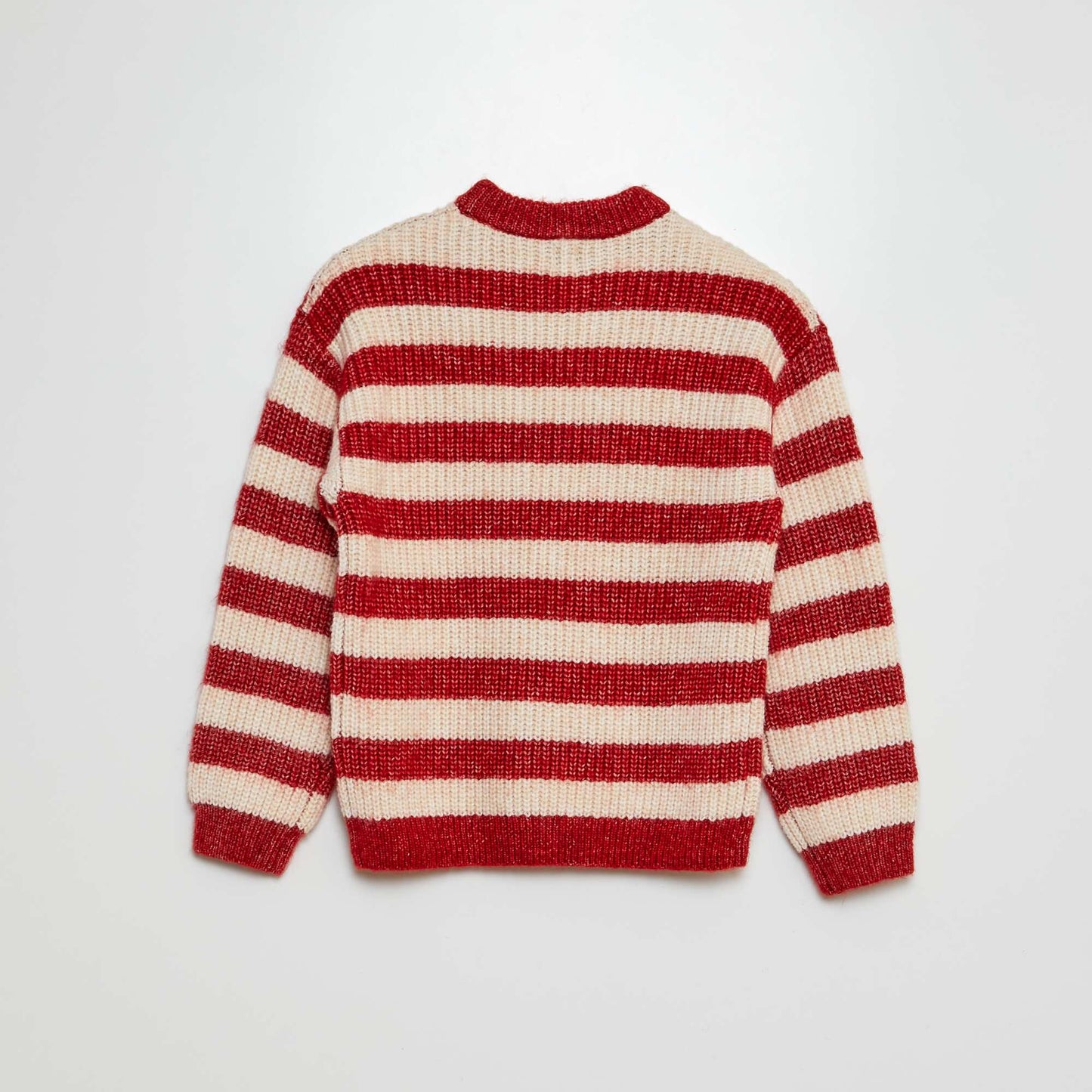 Wool-blend Breton stripe jumper RED