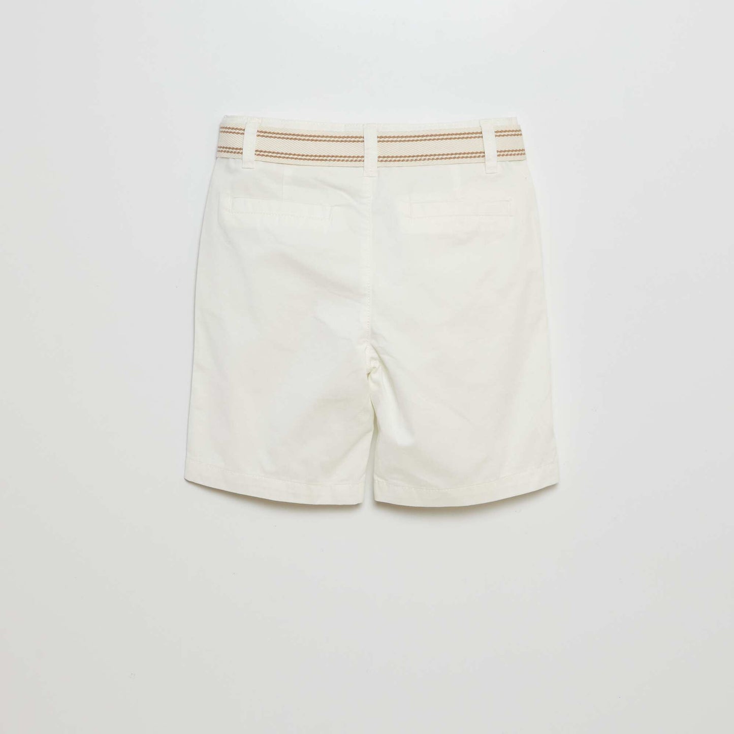 Lightweight Bermuda shorts with belt WHITE