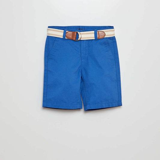 Lightweight Bermuda shorts with belt BLUE