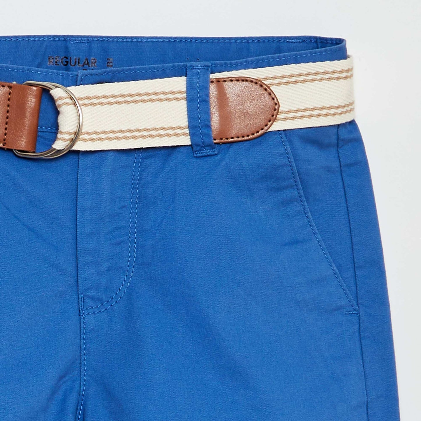 Lightweight Bermuda shorts with belt BLUE