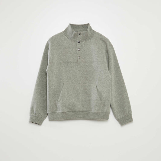 High neck sweatshirt KHAKI