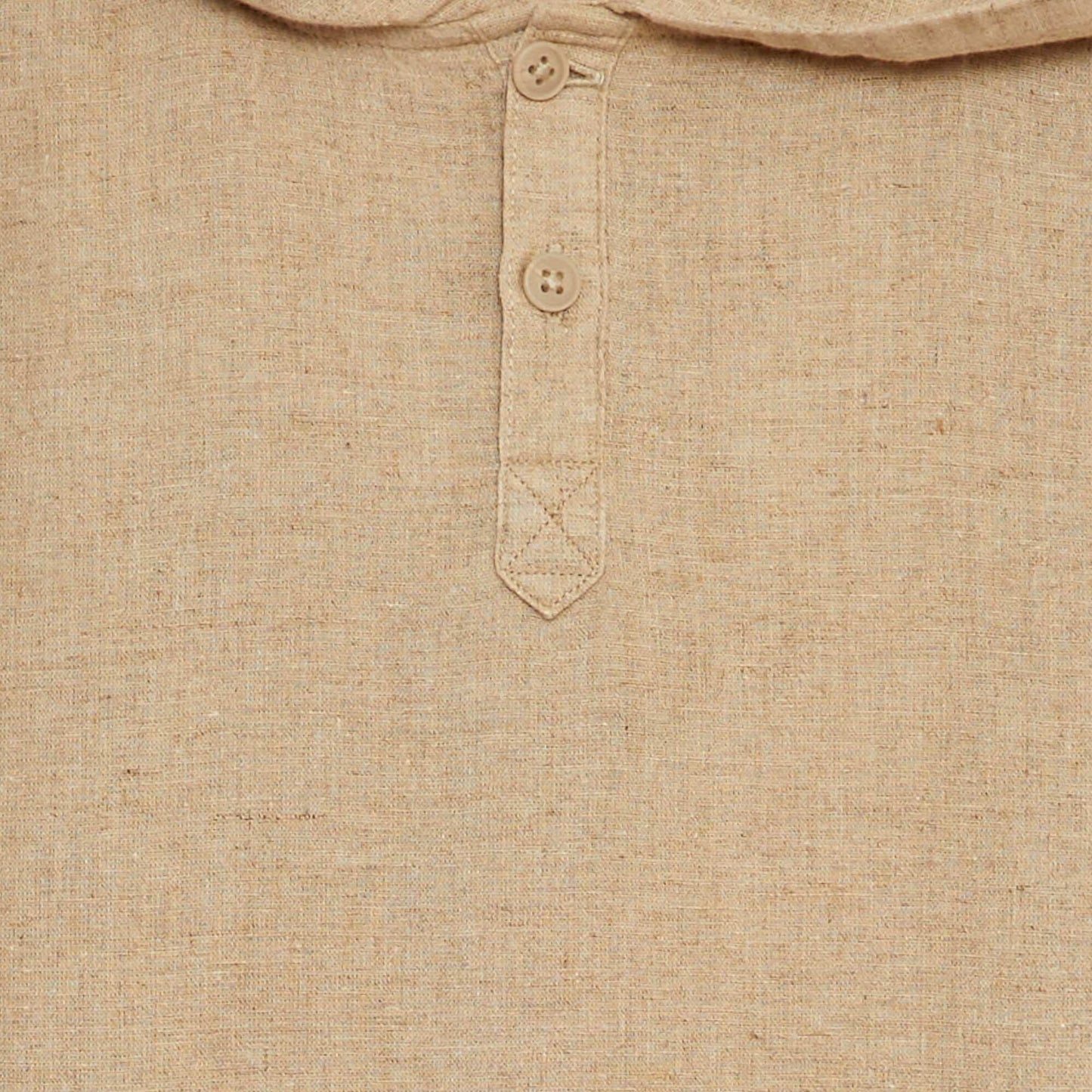 Hooded linen-blend shirt BEIGE