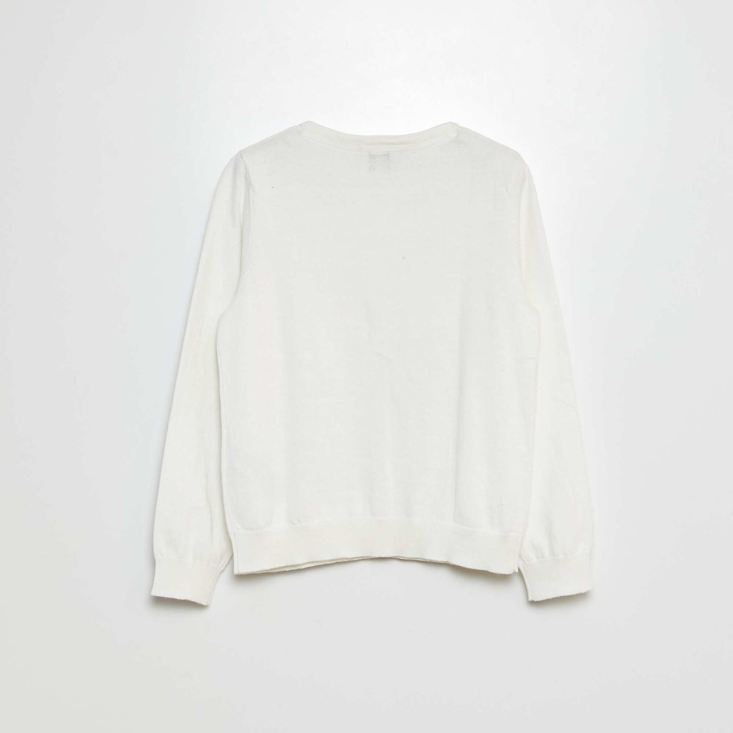 Plain knit cardigan WHITE