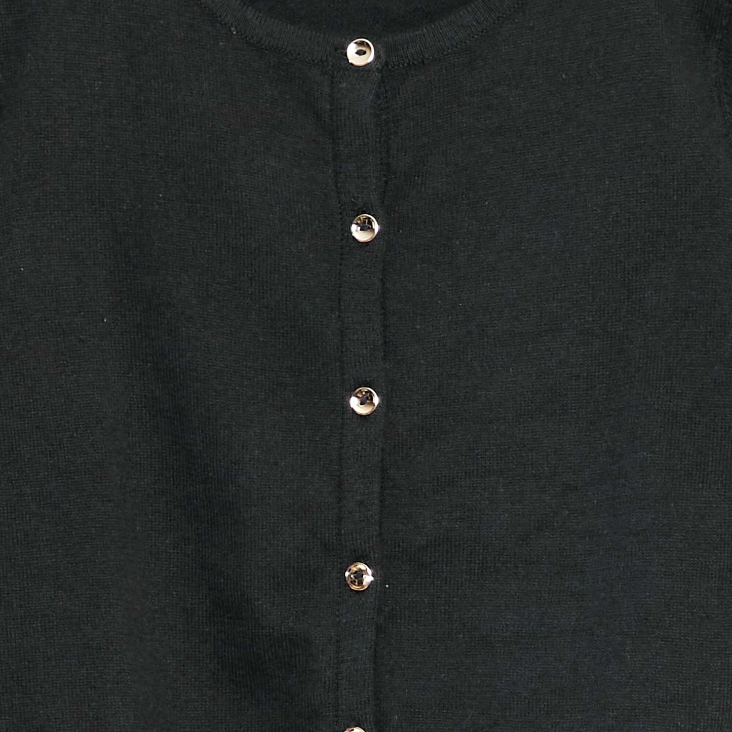 Plain knit cardigan BLACK