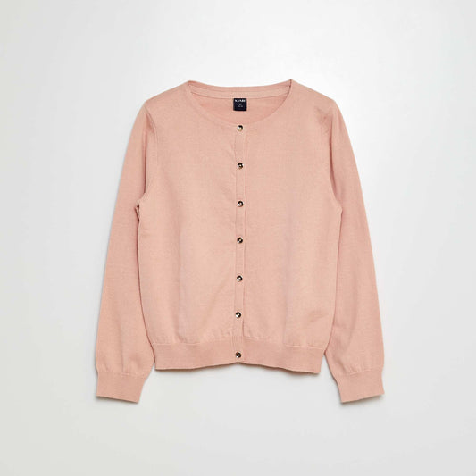 Plain knit cardigan PINK