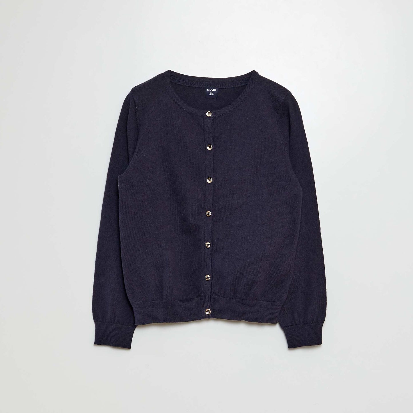 Plain knit cardigan BLUE