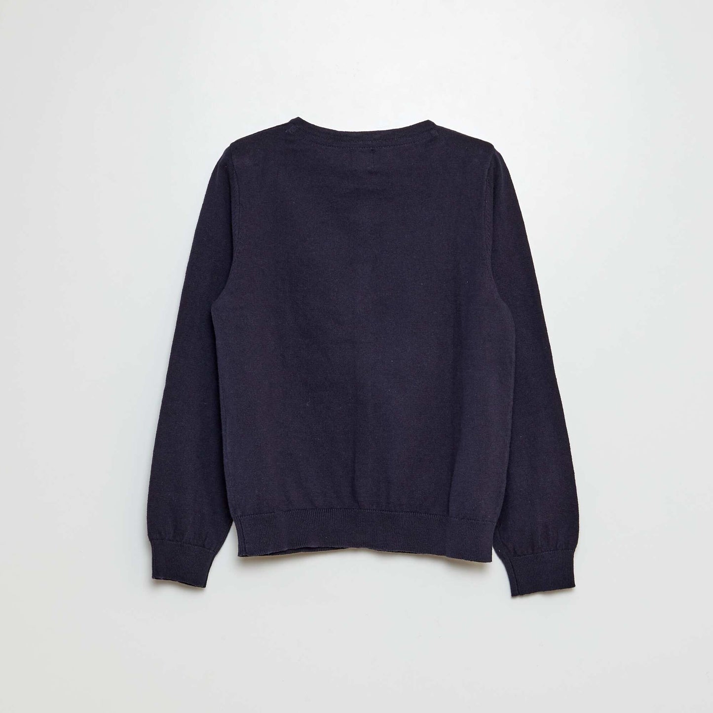 Plain knit cardigan BLUE