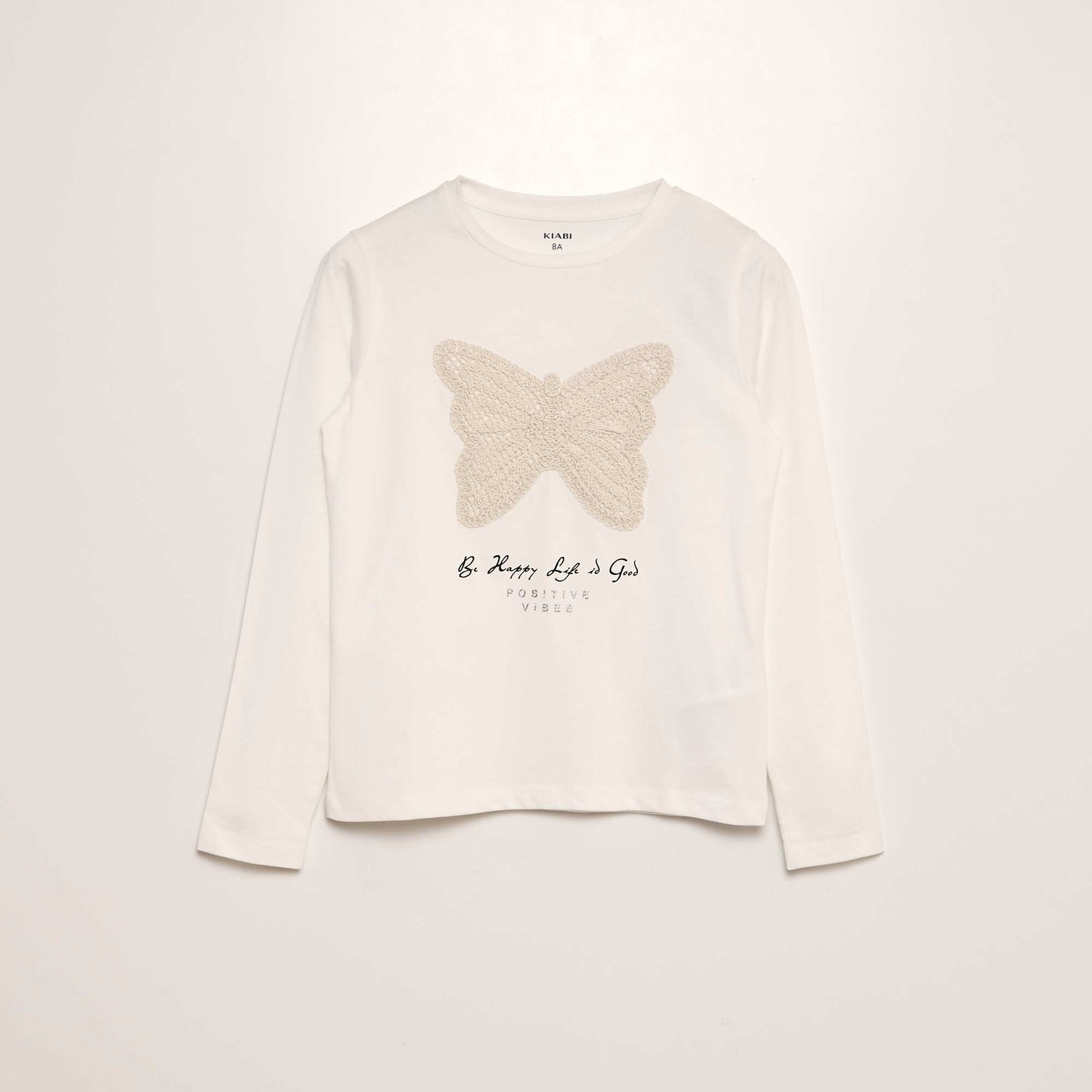 T-shirt with butterfly embroidery WHITE