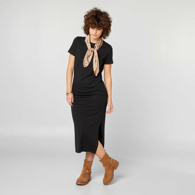 Long T-shirt dress BLACK