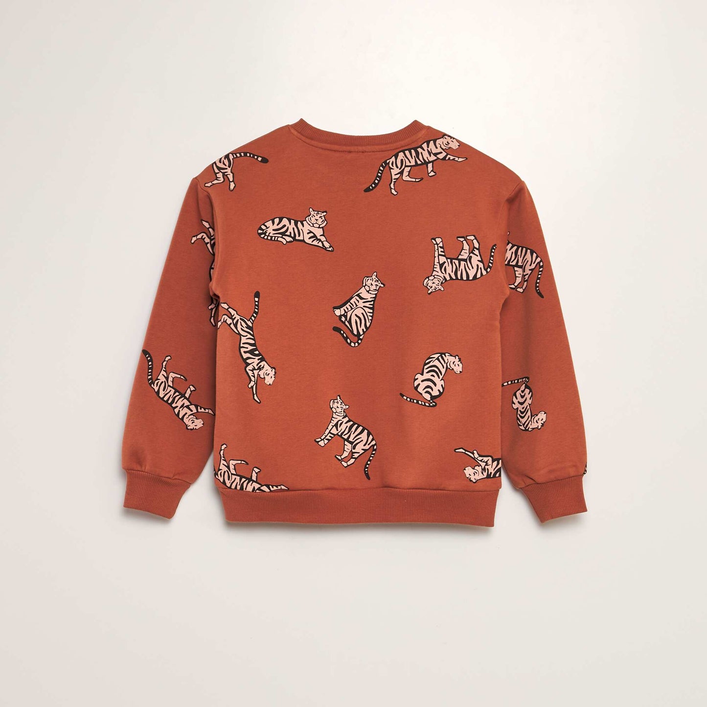 Loose-fit sweatshirt fabric sweater with print ORANGE