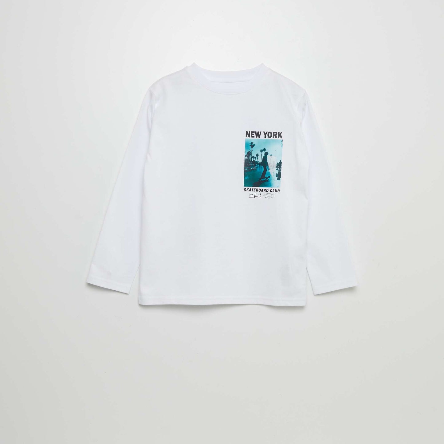 Printed cotton T-shirt white