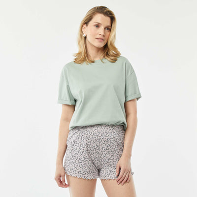 شورت بيجامة قصير أصفر